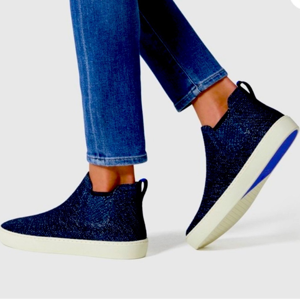 Rare Rothy’s Metallic Lattice Stitch Chelsea Boot